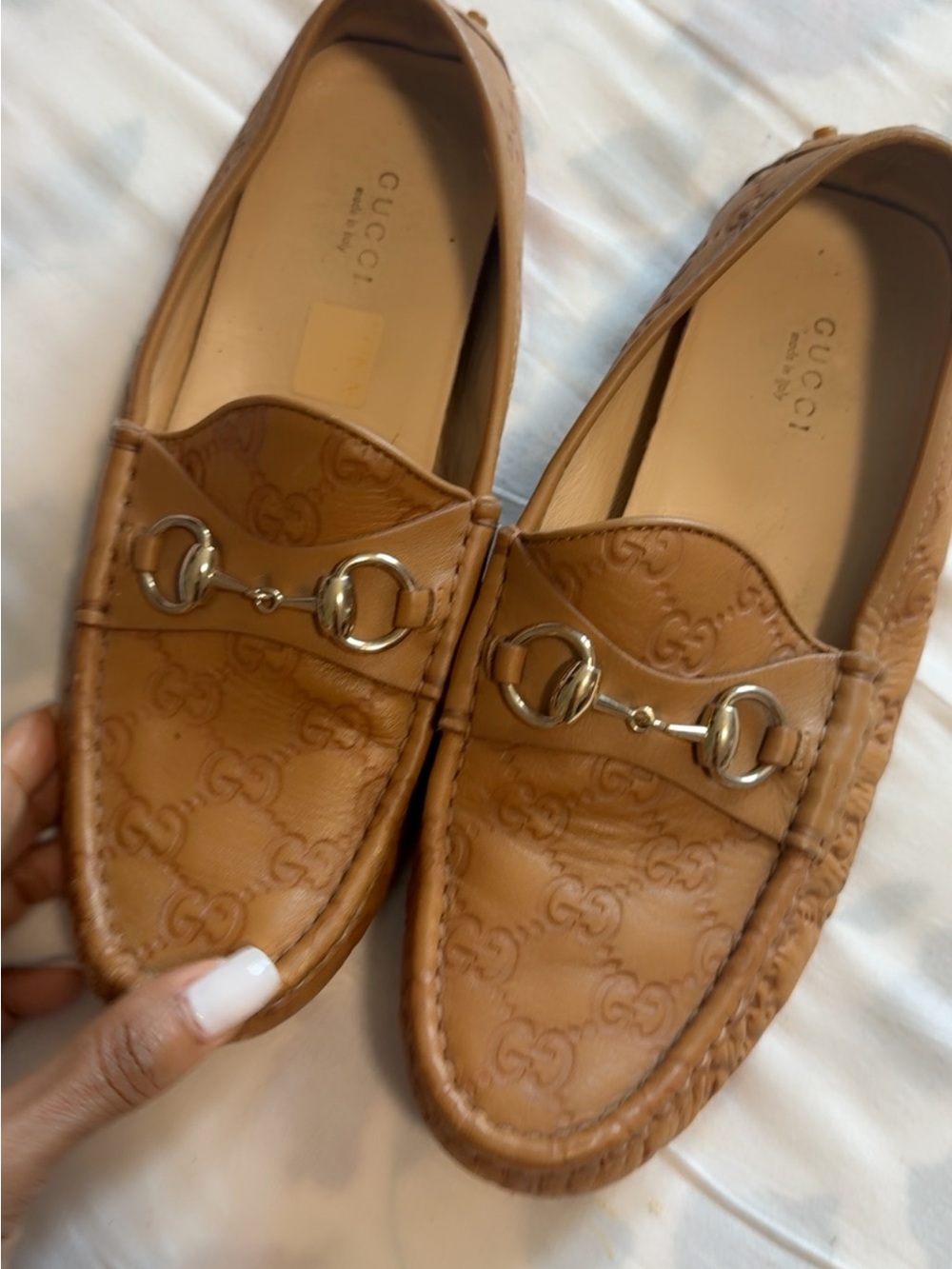 Gucci Women's Cognac Leather Horsebit Loafers